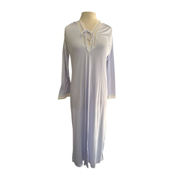 Vintage Ballet New York Nylon Lace Nightgown | Lilac Slip Dress | Made in USA - Picture 3 of 11